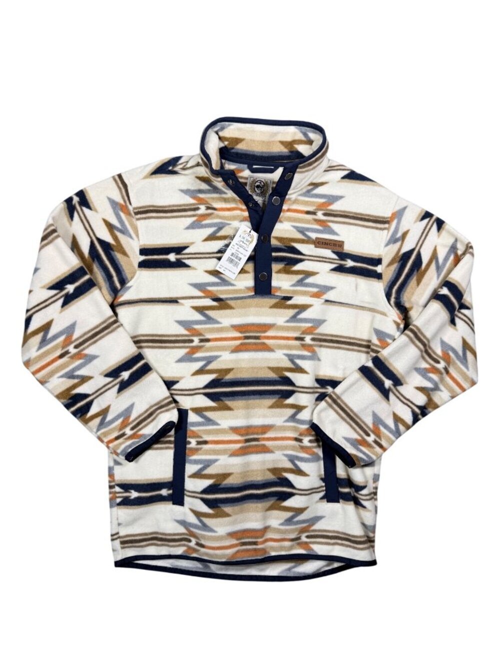 NEW Cinch Men's Aztec Print 1/4 Snap Polar Fleece Pullover Men's XS